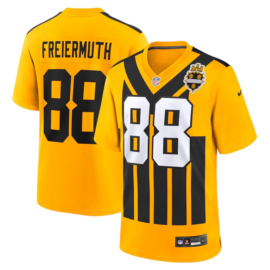 Men's Pittsburgh Steelers Pat Freiermuth Nike Gold Alternate 1933 Throwback Game Jersey