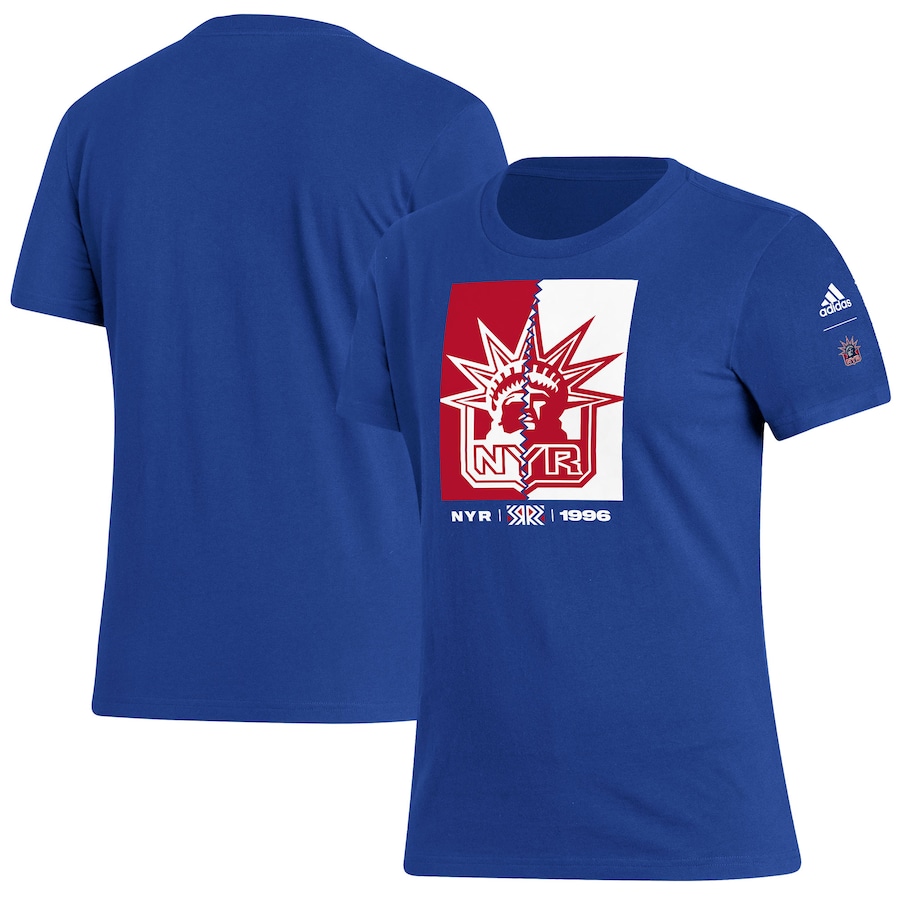 Women's New York Rangers adidas Royal Reverse Retro 2.0 Playmaker T-Shirt