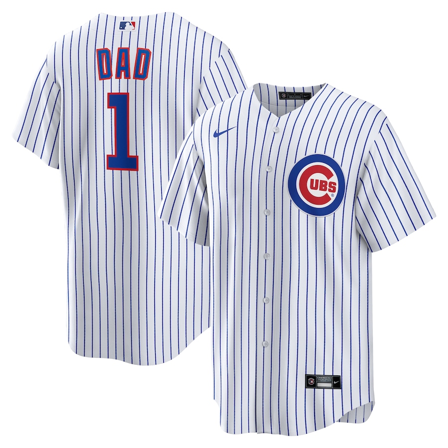 Men's Chicago Cubs Nike White #1 Dad Home Replica Jersey