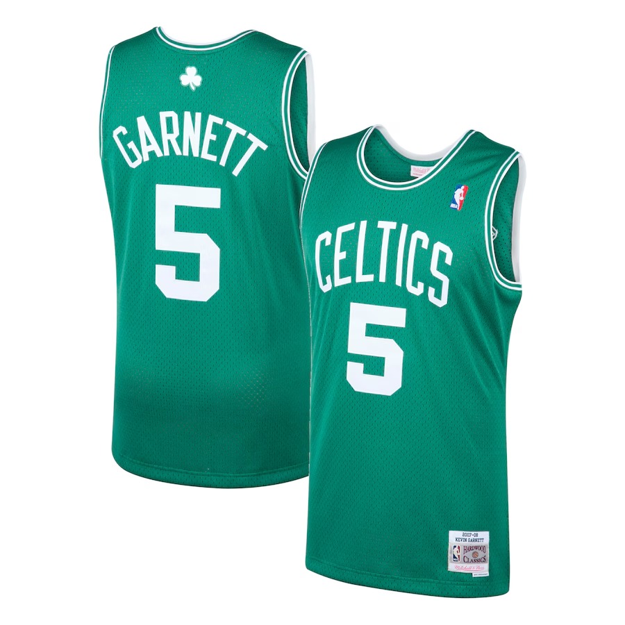 Men's Boston Celtics Kevin Garnett Mitchell & Ness Kelly Green 2001/02 Hardwood Classics Swingman Jersey