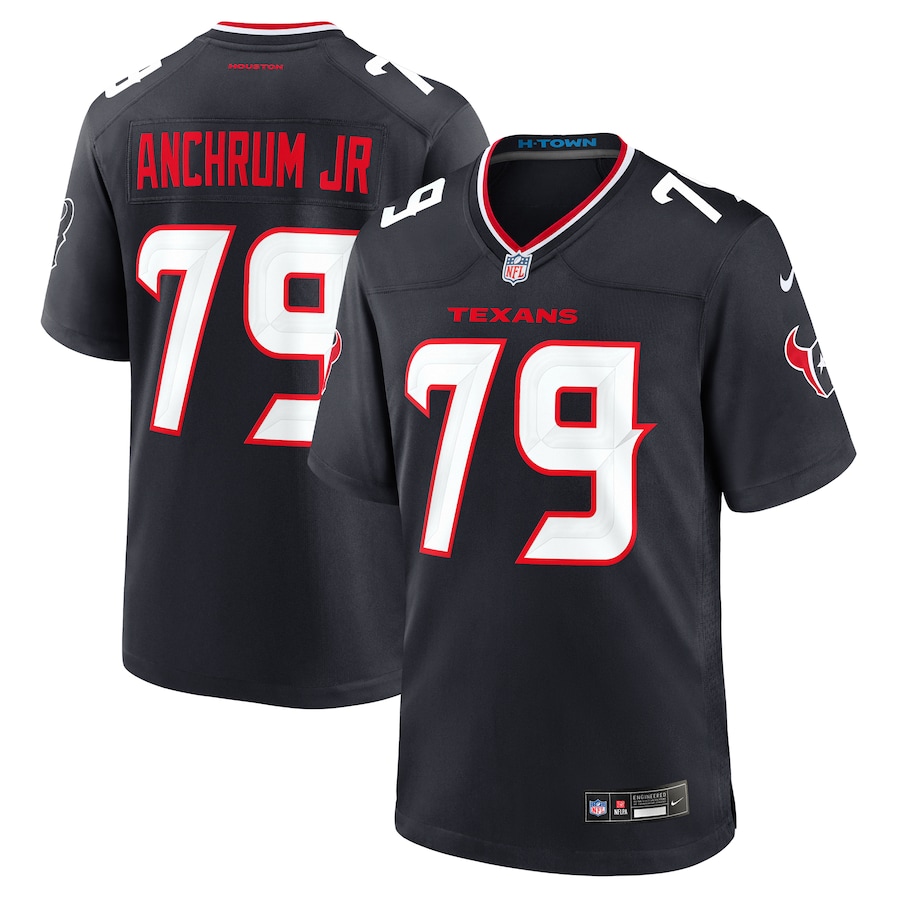 Men's Houston Texans Tremayne Anchrum Jr. Nike Navy Team Game Jersey