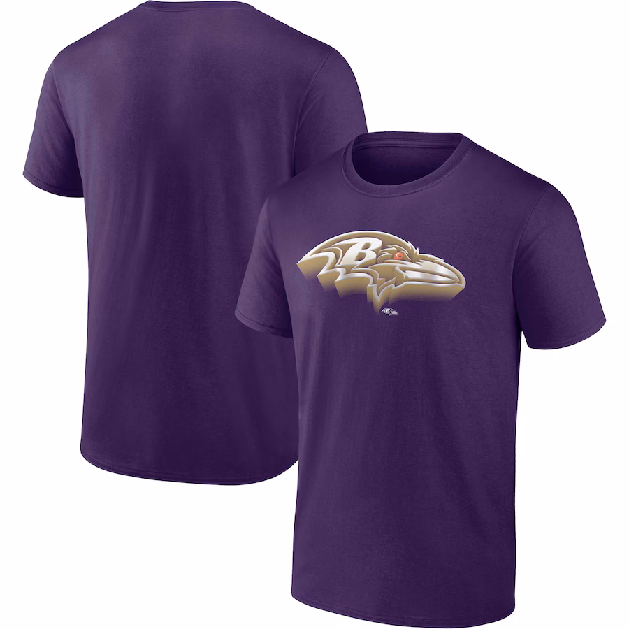 Men's Baltimore Ravens Fanatics Purple Chrome Dimension T-Shirt