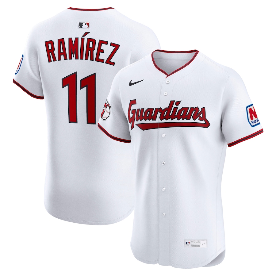 Men's Cleveland Guardians Jose Ramirez Nike White Home  Elite Jersey