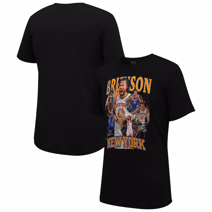 Unisex New York Knicks Jalen Brunson Stadium Essentials Black Player Crossroads T-Shirt