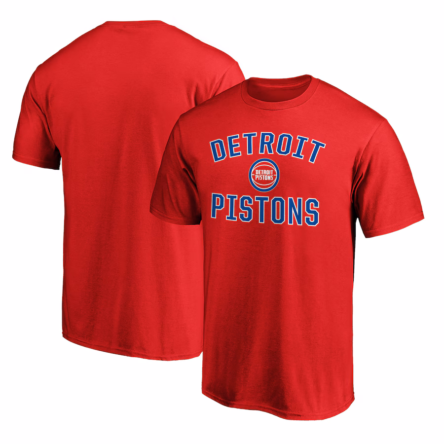 Men's Detroit Pistons  Red Victory Arch T-Shirt