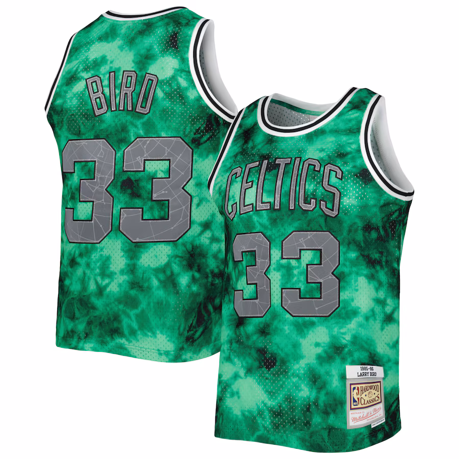 Men's Boston Celtics Larry Bird Mitchell & Ness Kelly Green 1985/86 Galaxy Swingman Jersey