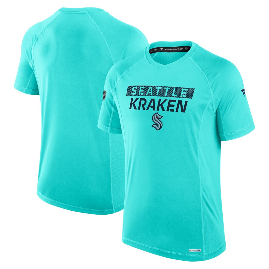 Men's Seattle Kraken Fanatics Blue Authentic Pro Rink Tech T-Shirt