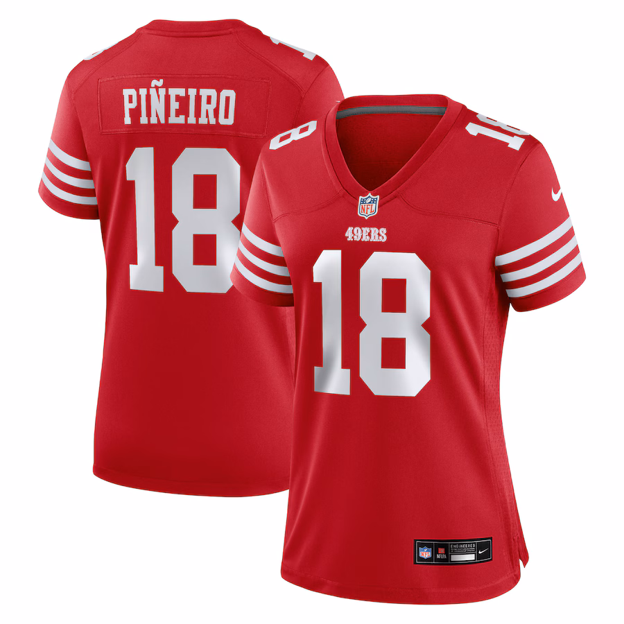 Women's San Francisco 49ers Eddy Pineiro Nike Scarlet Team Game Jersey