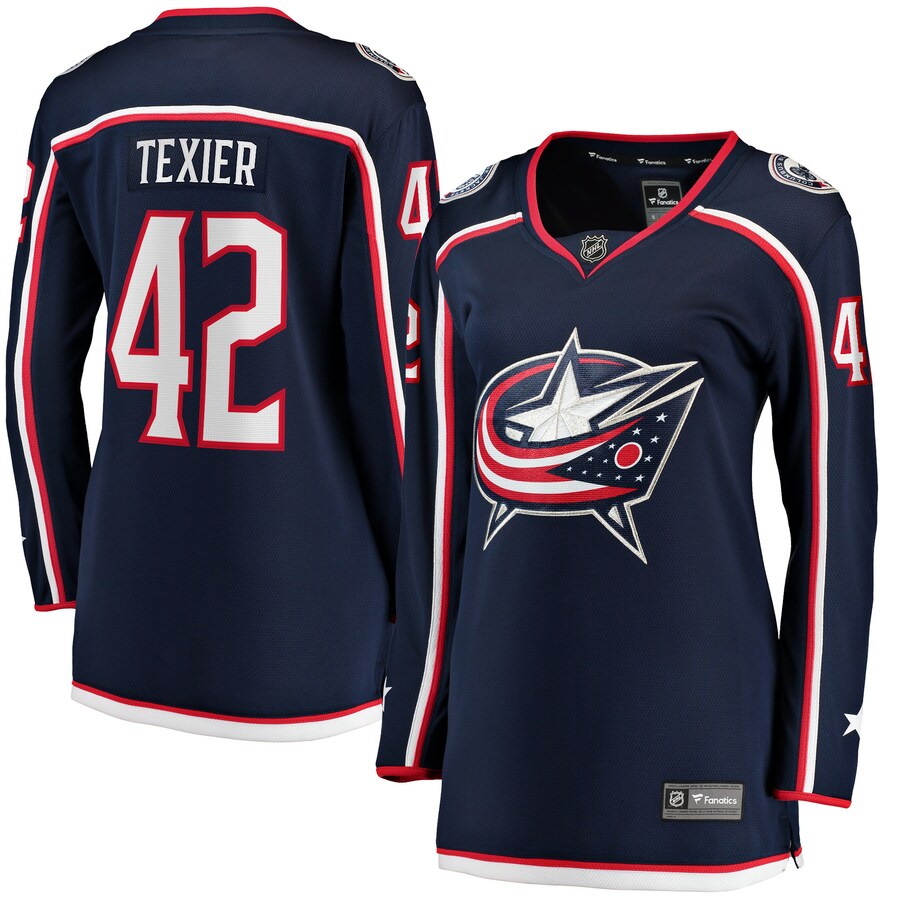 Women's Columbus Blue Jackets Alexandre Texier Fanatics Branded Navy Home Breakaway Player Jersey