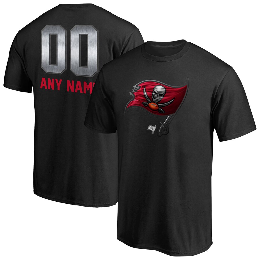 Men's Tampa Bay Buccaneers Black Personalized Midnight Mascot T-Shirt