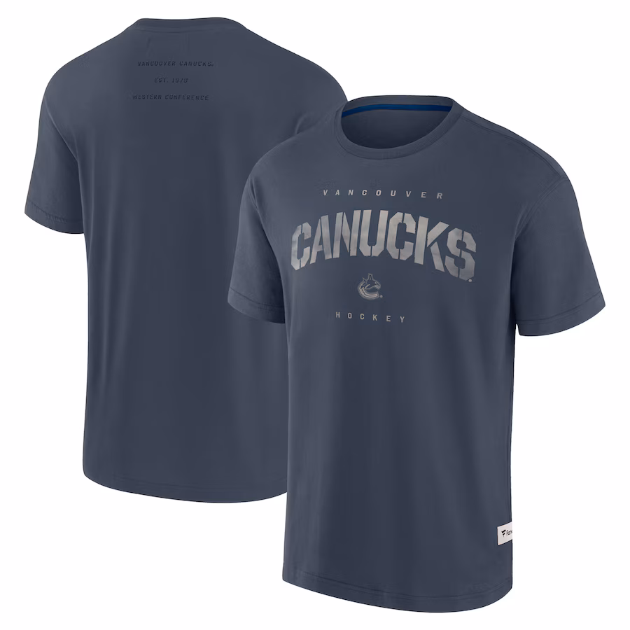 Men's Vancouver Canucks Fanatics Navy Elements Weathered Tonal Future Ground T-Shirt
