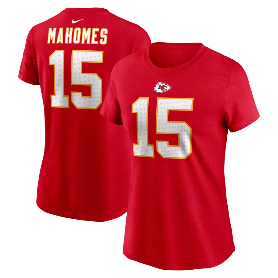 Women's Kansas City Chiefs Patrick Mahomes Nike Red Player Name & Number T-Shirt