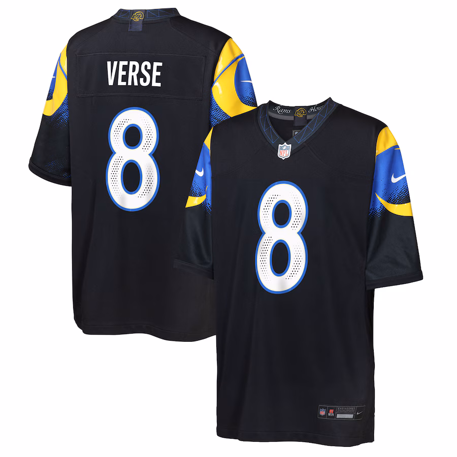 Youth Los Angeles Rams Jared Verse Nike Midnight Blue 2025 Rivalries Collection Game Jersey
