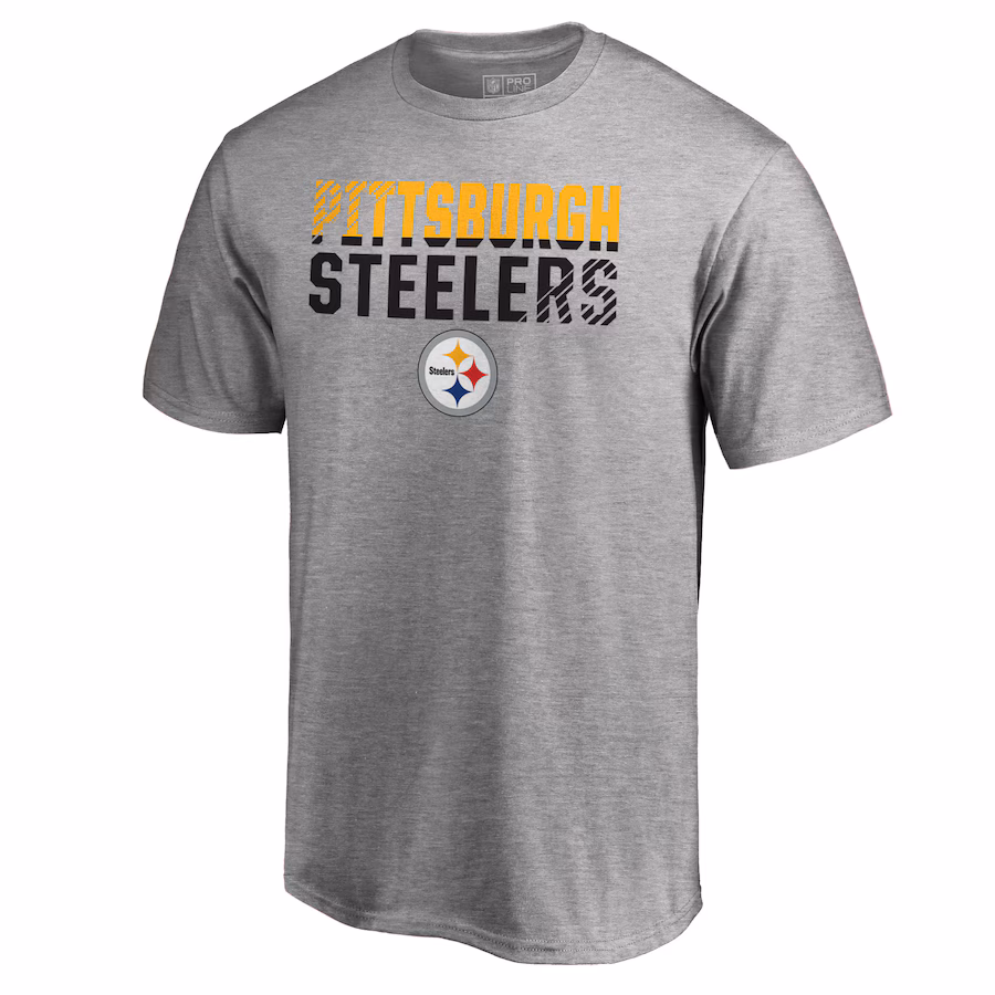 Men's Pittsburgh Steelers Fanatics Heather Gray Iconic Collection Fade Out T-Shirt II