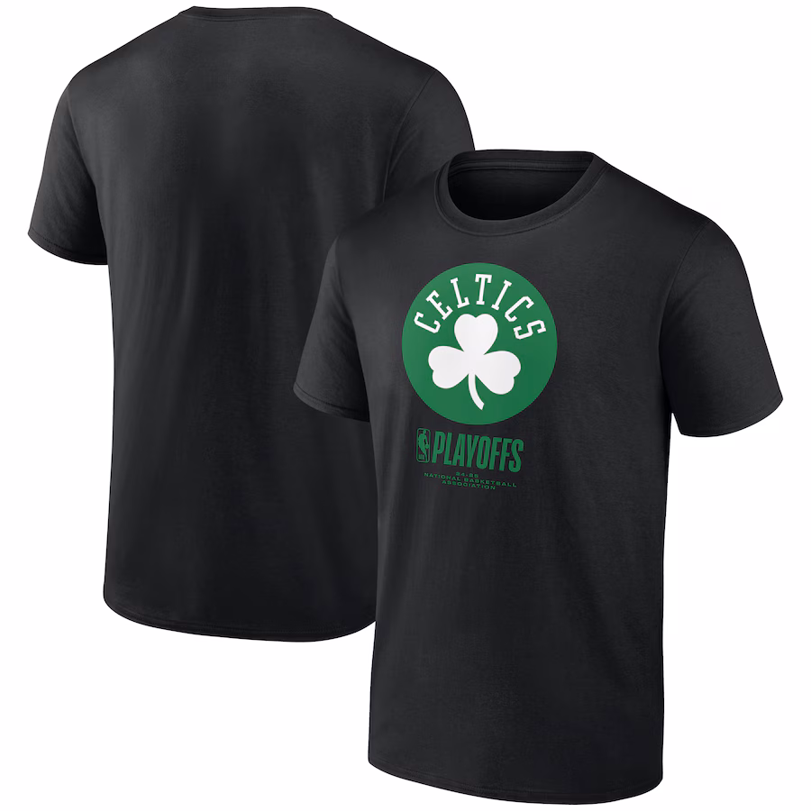 Men's  Boston Celtics Black 2025 NBA Playoffs Alley Oop T-Shirt