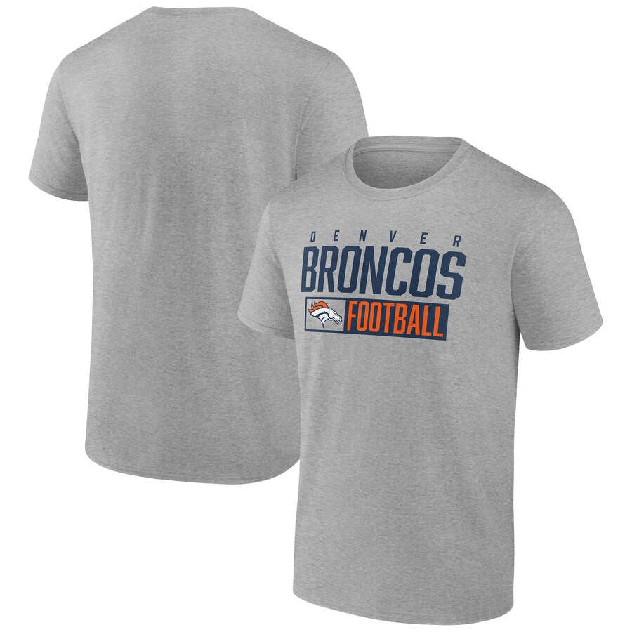 Men's Denver Broncos Fanatics Heather Gray Box Pop T-Shirt