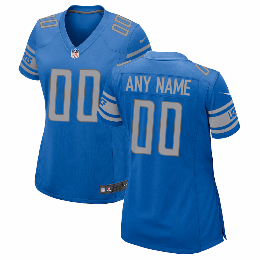 Women's Nike Blue Detroit Lions Custom Game Jersey