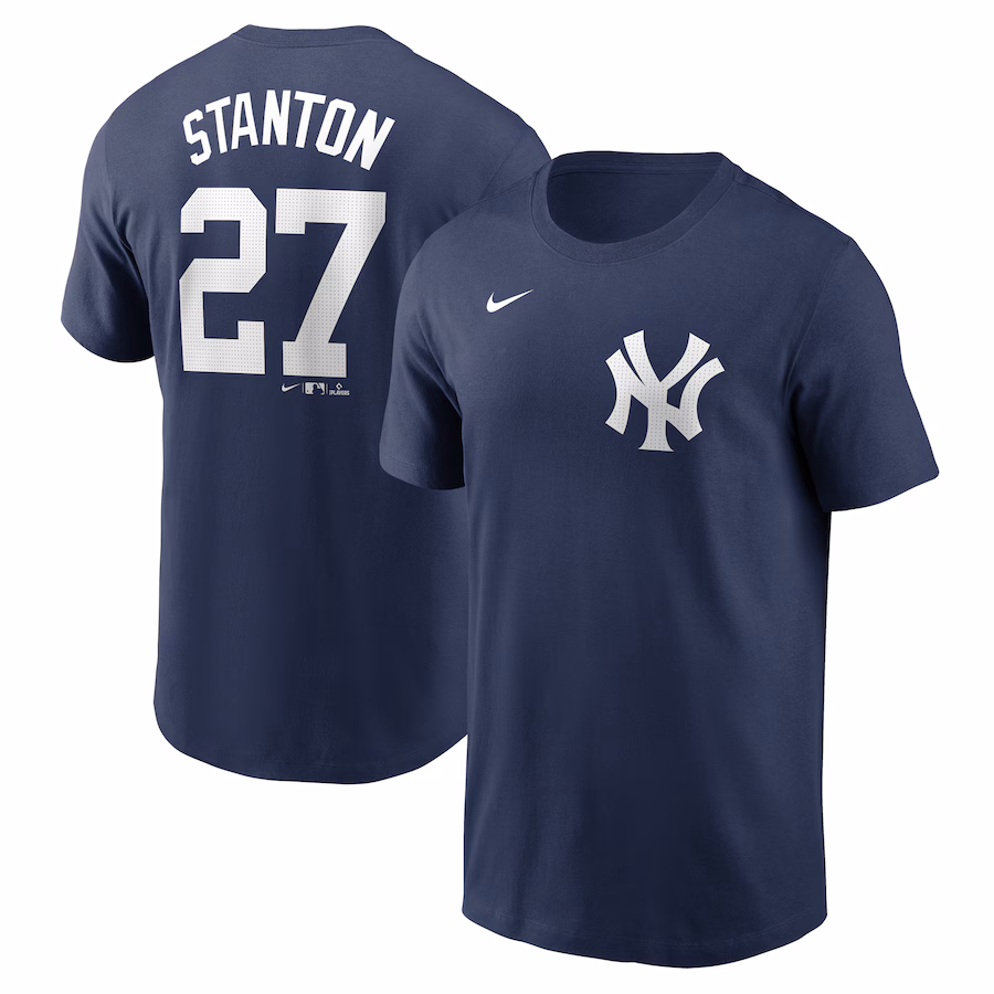 Men's New York Yankees Giancarlo Stanton Nike Navy Fuse Name & Number T-Shirt