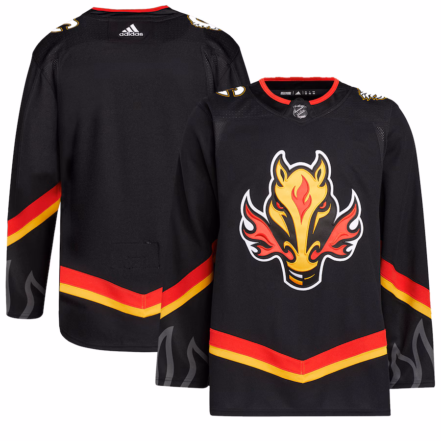 Men's Calgary Flames adidas Black Alternate Primegreen Authentic Jersey
