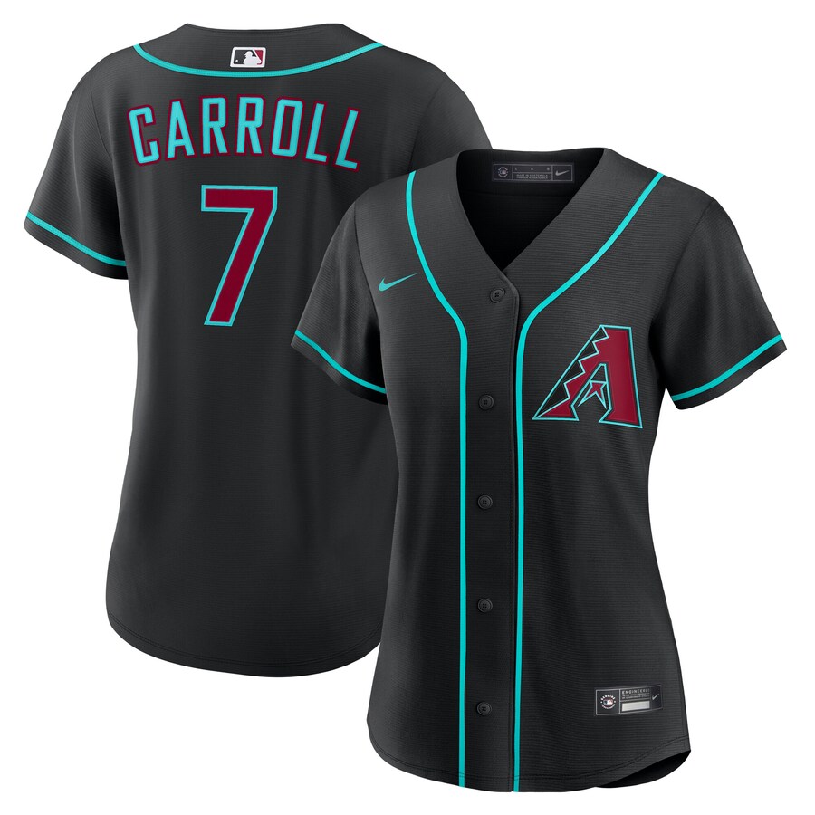 Women's Arizona Diamondbacks Corbin Carroll Nike Black Alternate Replica Jersey
