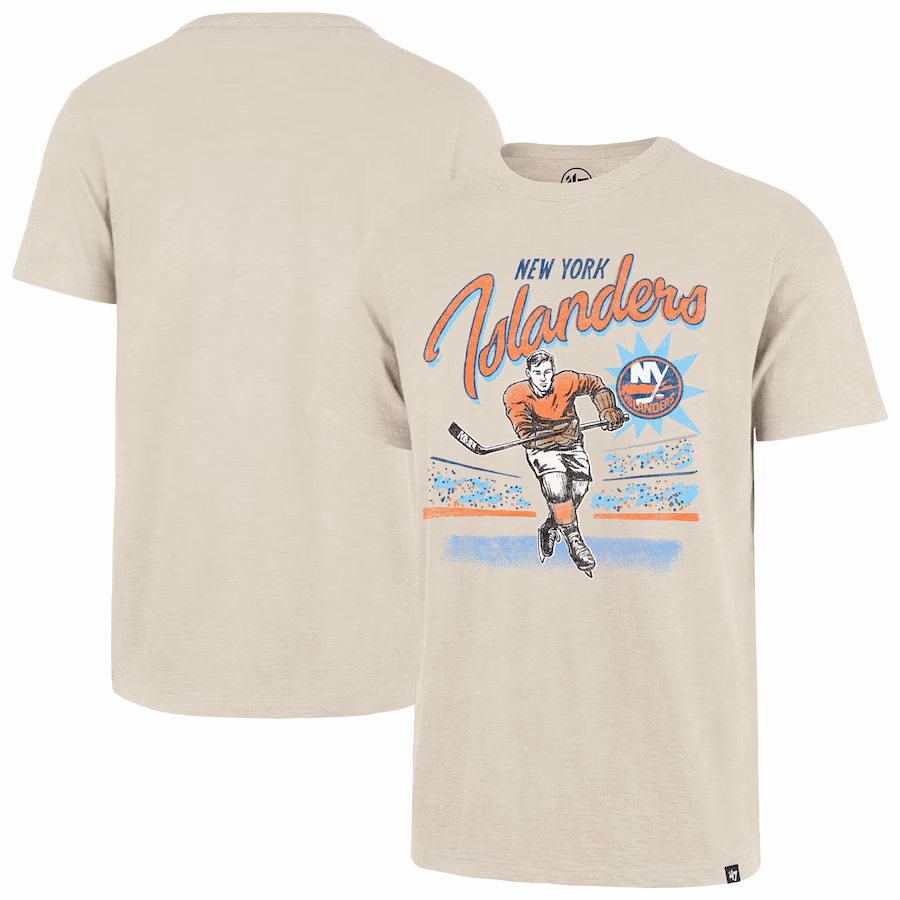 Men's New York Islanders '47 Natural Hockey Player Golden Age Scrum T-Shirt