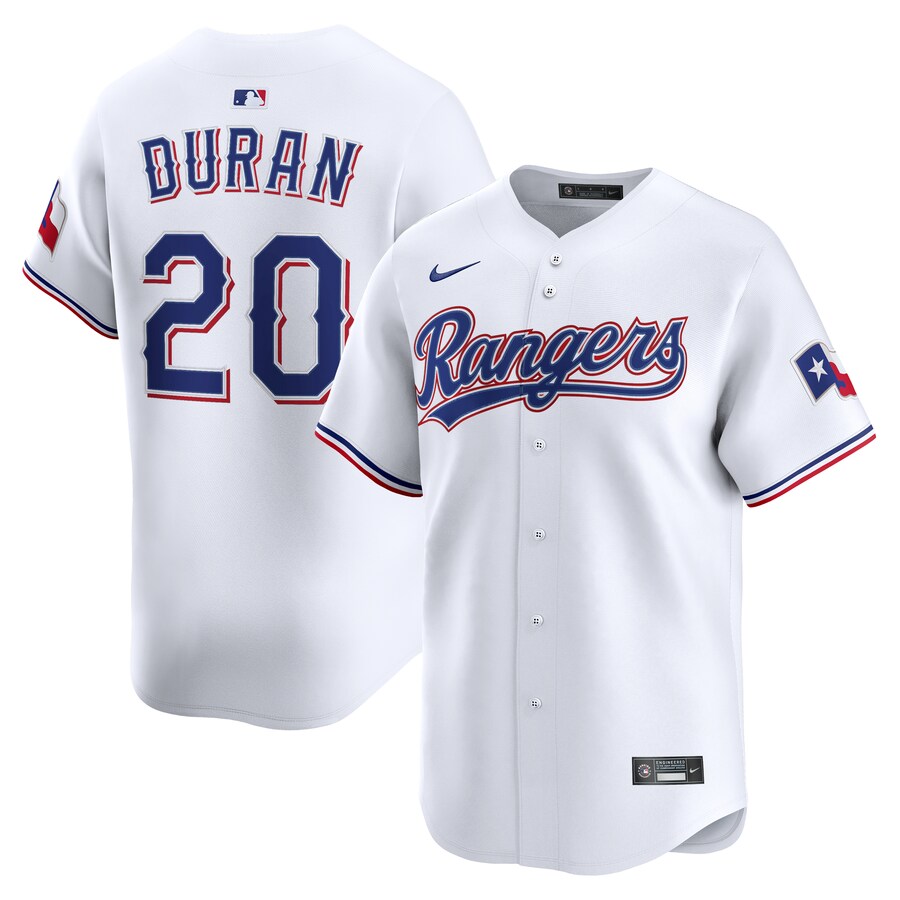 Men's Texas Rangers Ezequiel Durán Nike White Home Limited Player Jersey
