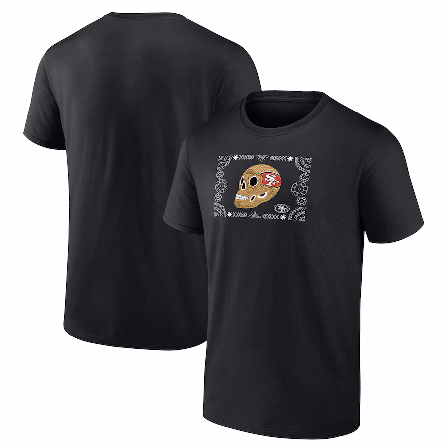 Men's San Francisco 49ers Black Sugar Skull T-Shirt