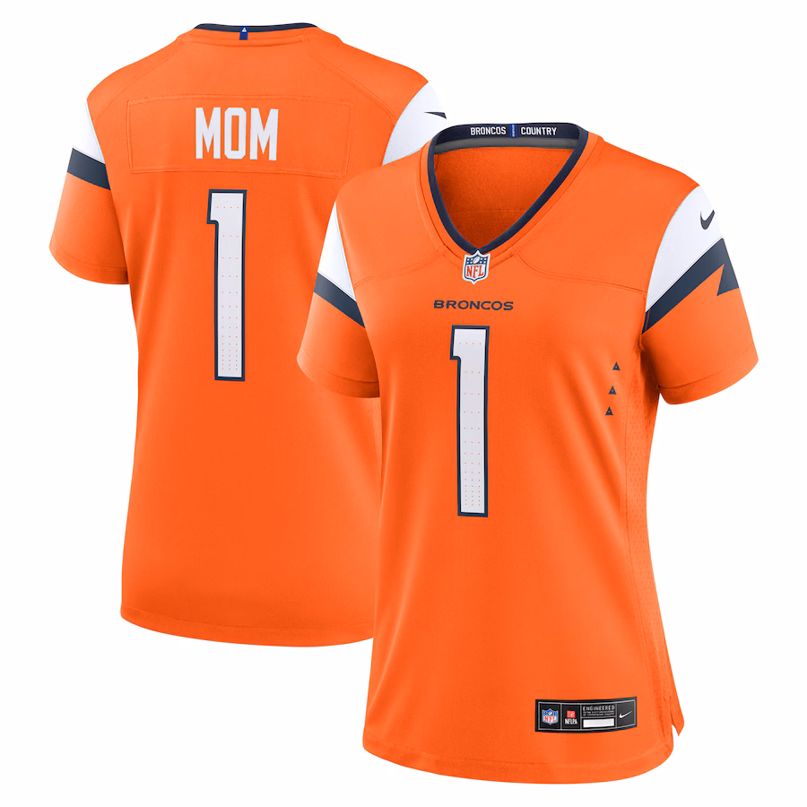 Women's Denver Broncos  Nike Orange #1 Mom Game Jersey