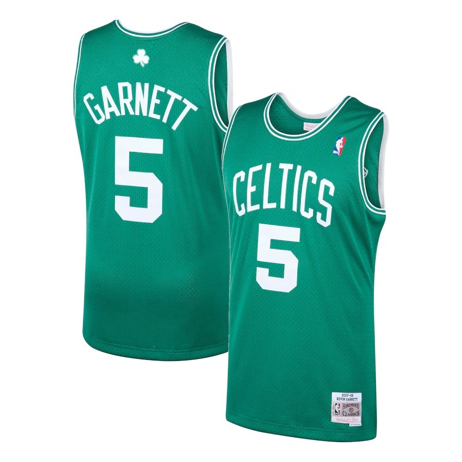 Men's Boston Celtics Kevin Garnett Mitchell & Ness Kelly Green 2001/02 Hardwood Classics Swingman Jersey