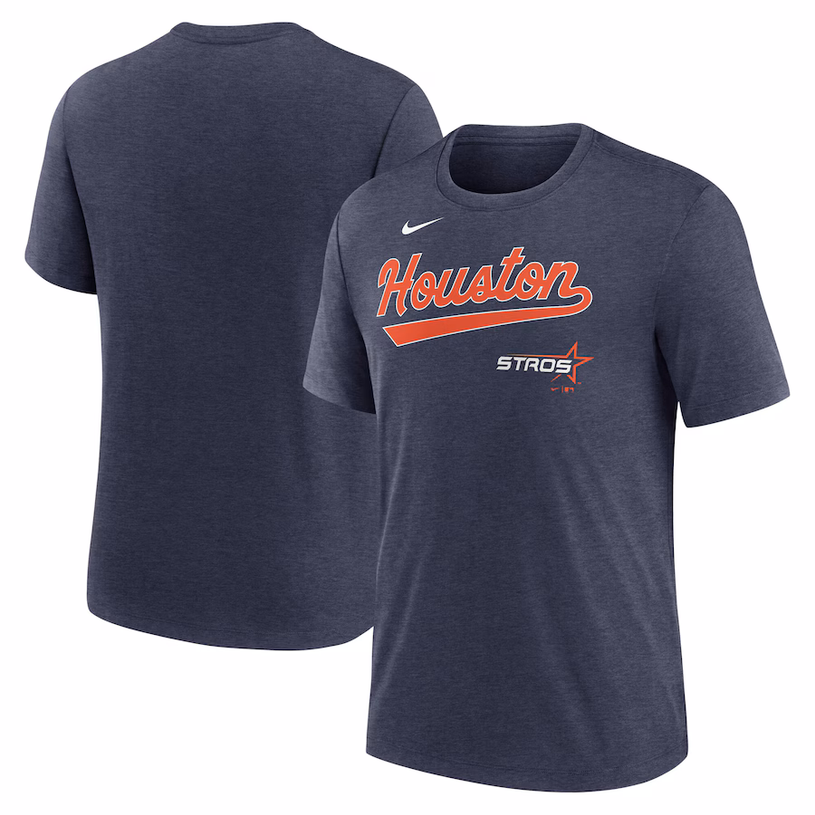 Men's Houston Astros Nike Heather Navy 2025 City Connect Tri-Blend T-Shirt