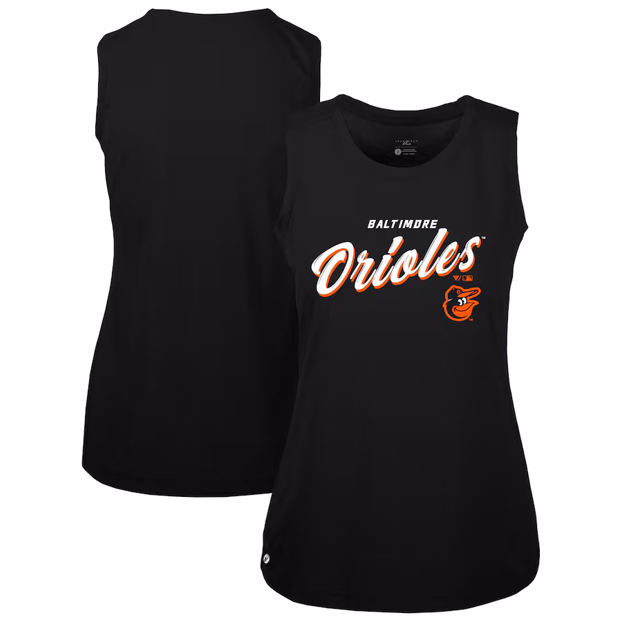 Women's Baltimore Orioles Levelwear Black Macy Tank Top