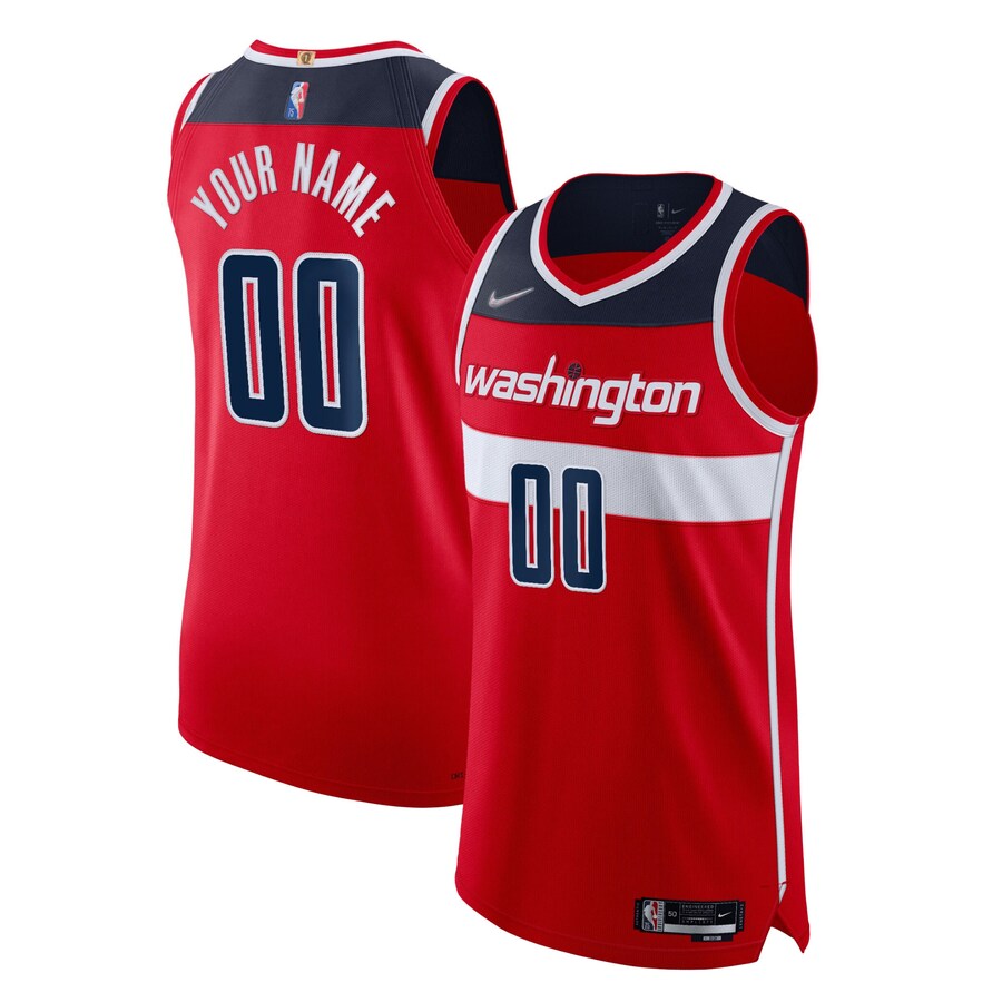 Men's Washington Wizards Nike Red 2021/22 Diamond Authentic Custom Jersey - Icon Edition