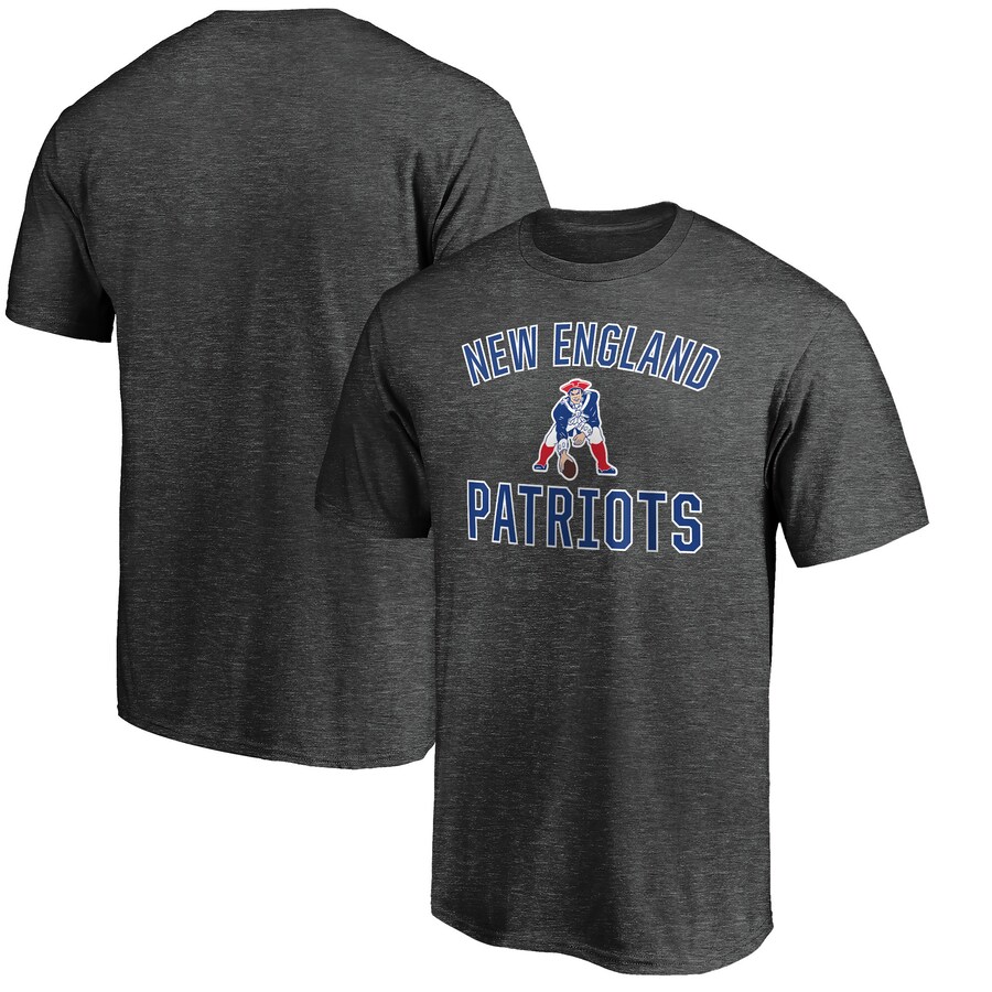 Men's New England Patriots Fanatics Heather Charcoal Victory Arch T-Shirt