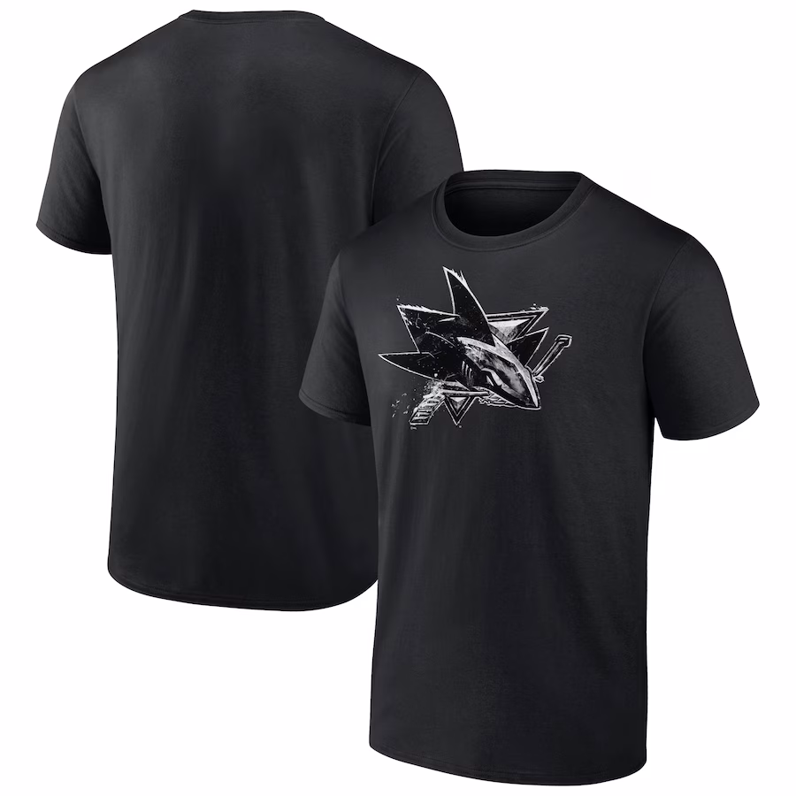 Men's San Jose Sharks Black Iced Out T-Shirt