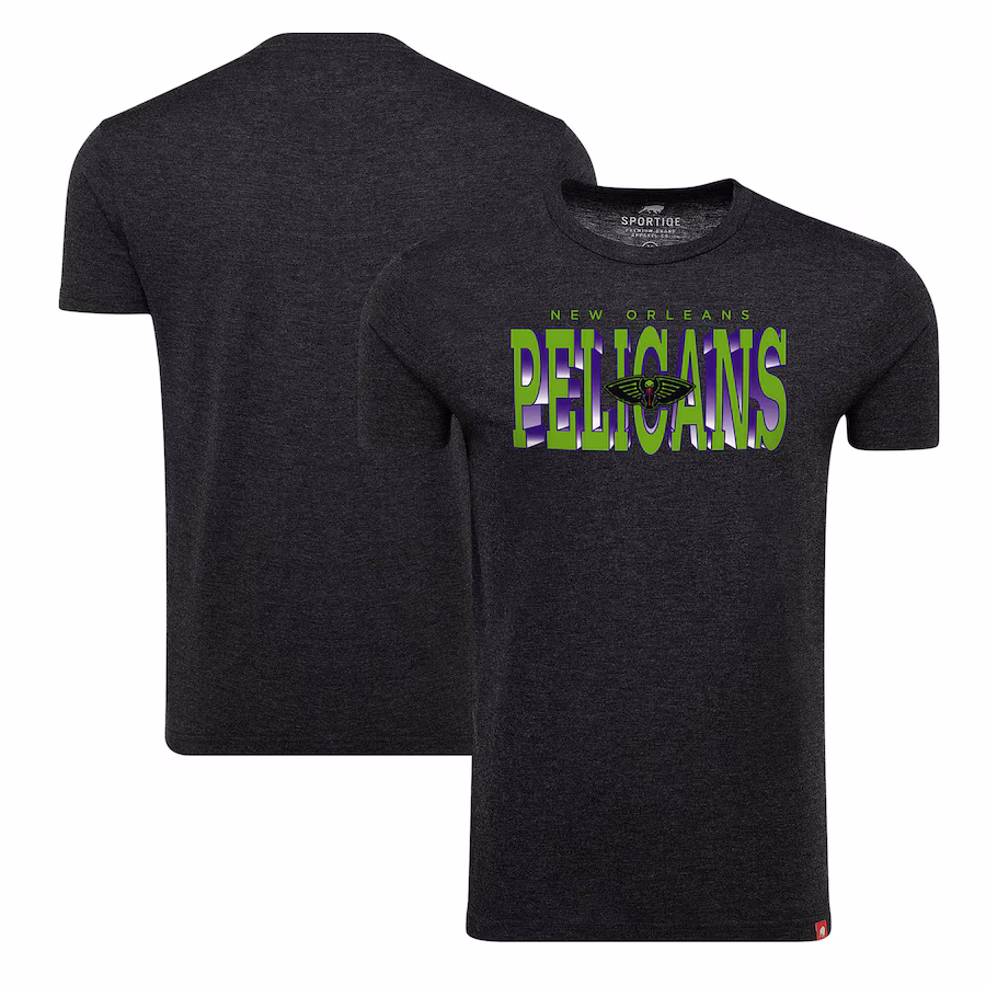 Men's New Orleans Pelicans Sportiqe Heather Black City Edition Comfy Tri-Blend T-Shirt