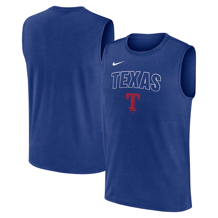 Men's Texas Rangers Nike Royal Knockout Performance Muscle Tank Top