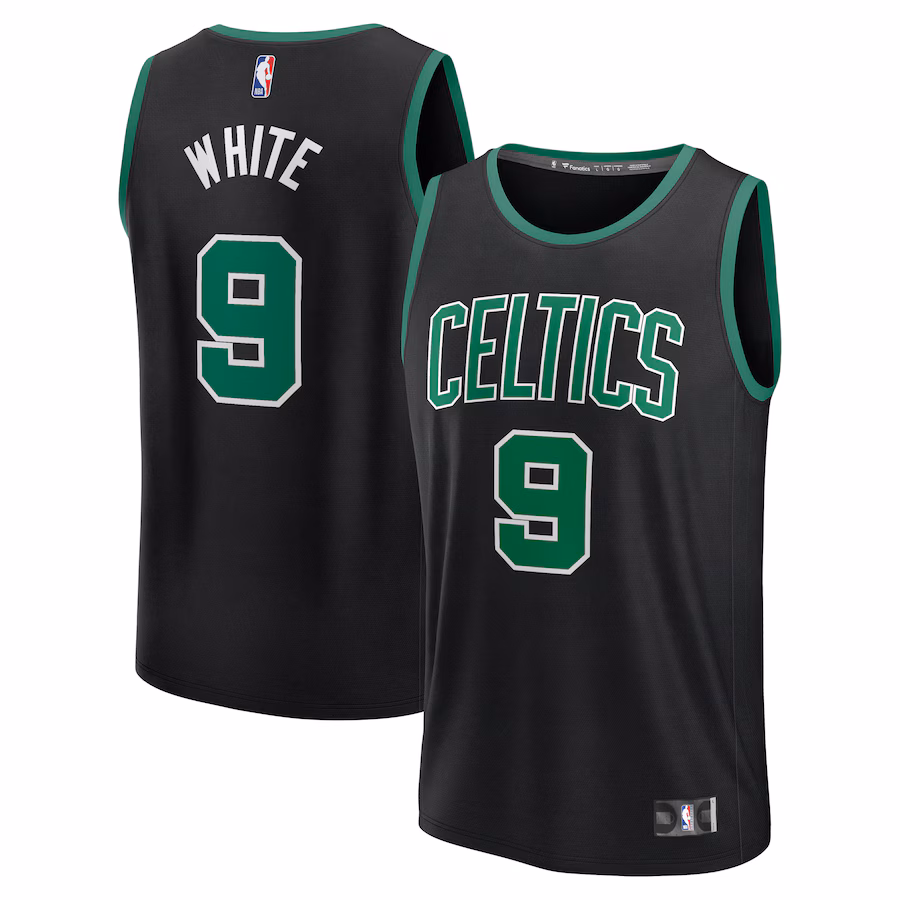 Men's Boston Celtics Derrick White Fanatics Black Fast Break Replica Player Jersey - Statement Edition