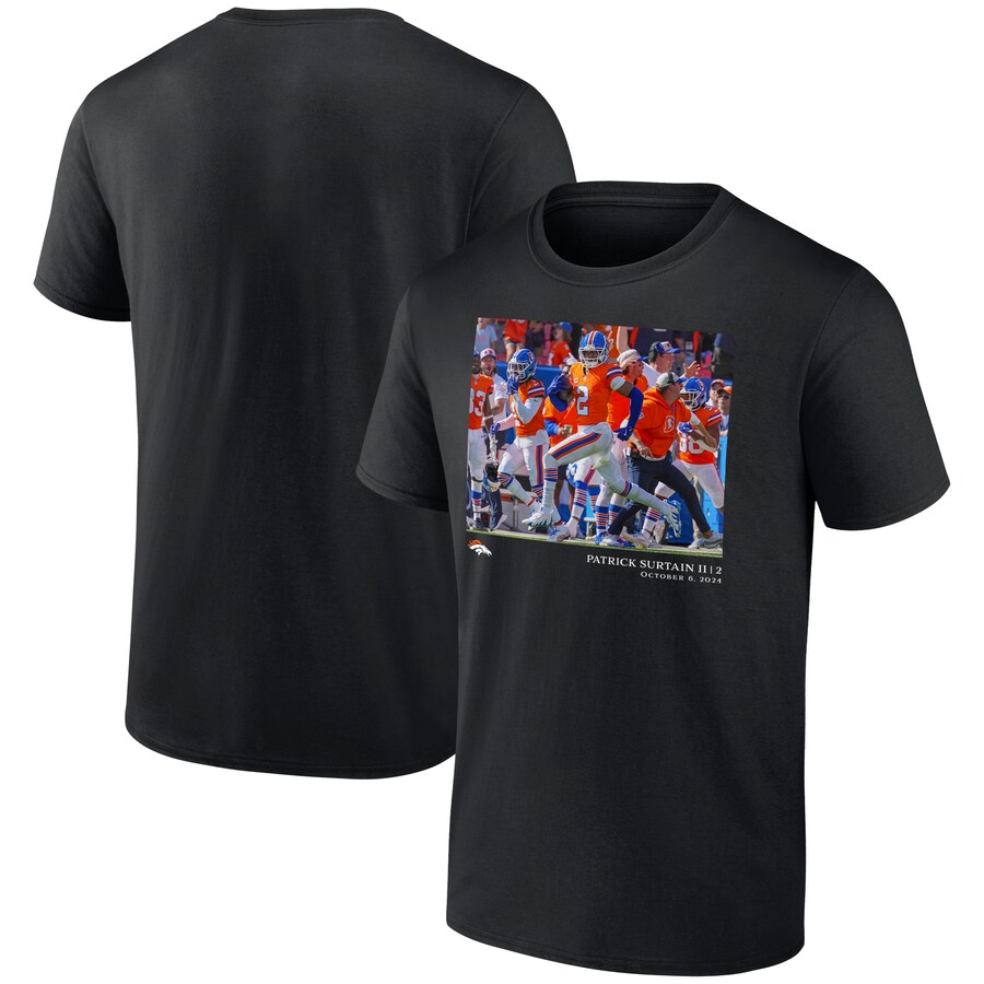 Men's Denver Broncos Patrick Surtain II Black NFL Flash Features Week 5 T-Shirt