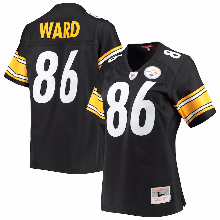 Women's Pittsburgh Steelers Hines Ward Mitchell & Ness Black Legacy Replica Player Jersey