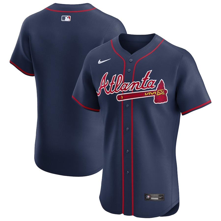Men's Atlanta Braves Nike Navy Alternate Elite Jersey