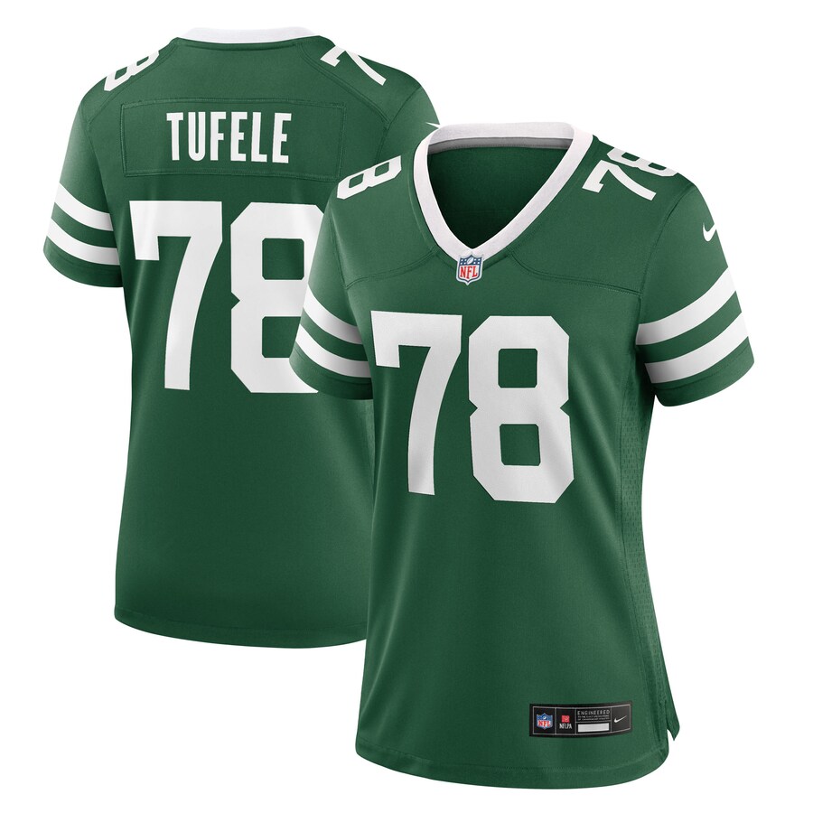 Women's New York Jets Jay Tufele Nike Legacy Green Team Game Jersey