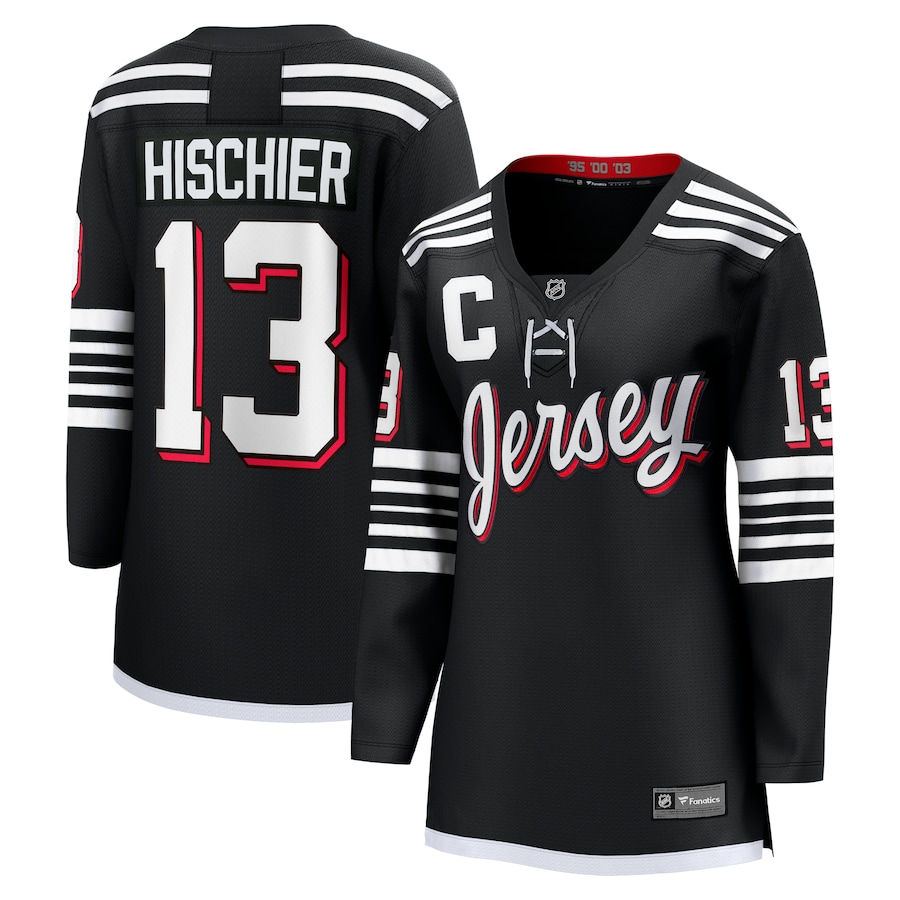 Women's New Jersey Devils Nico Hischier Fanatics Black Alternate Premier Breakaway Player Jersey