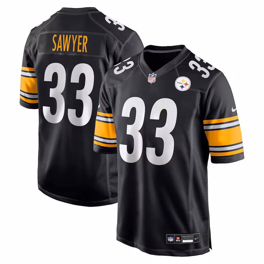 Men's Pittsburgh Steelers Jack Sawyer Nike Black Team Game Jersey