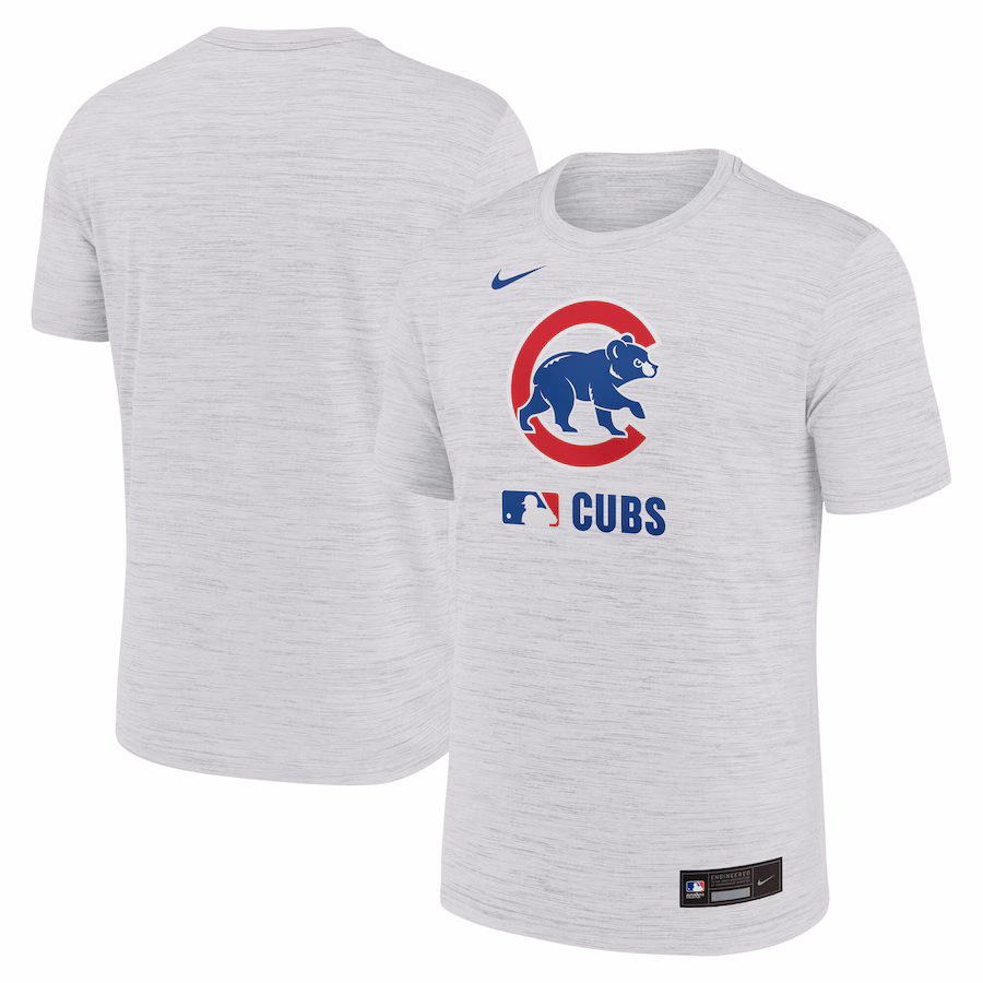 Men's Chicago Cubs Nike White Authentic Collection Velocity Performance Practice T-Shirt