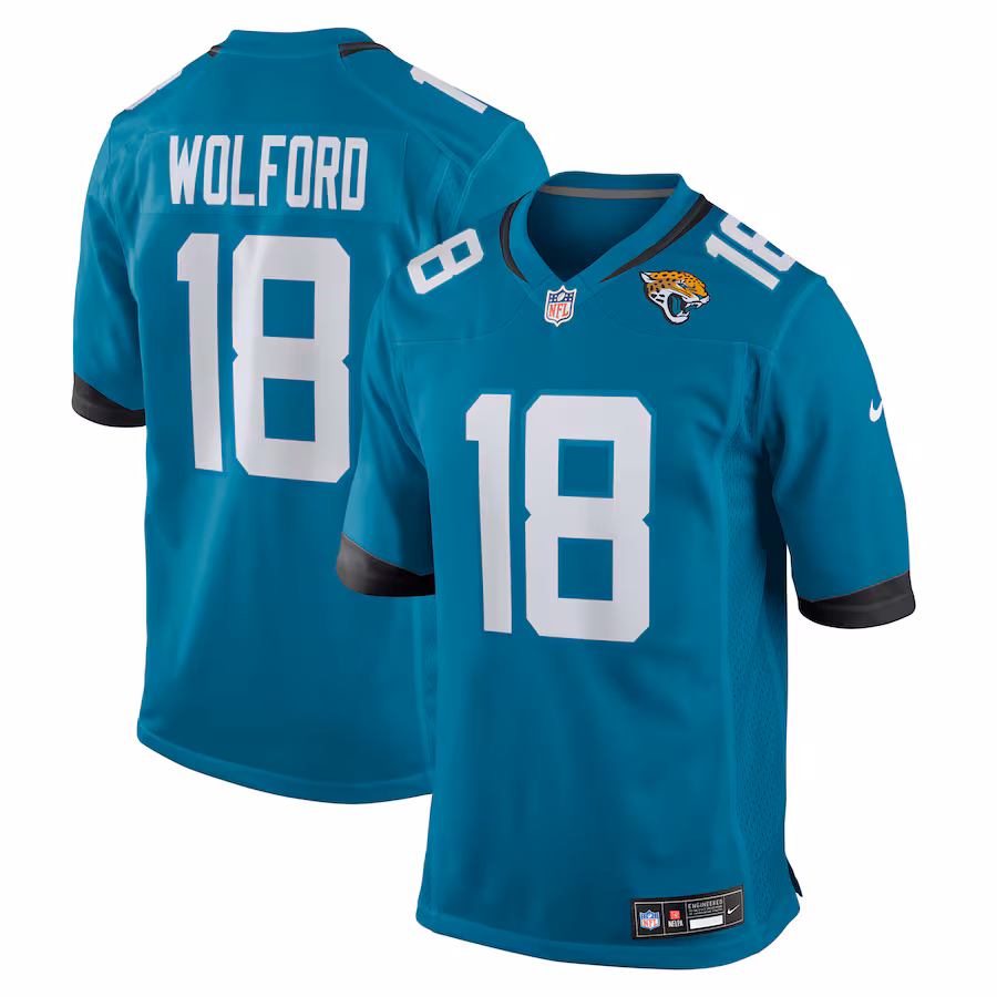 Men's Jacksonville Jaguars John Wolford Nike Teal Team Game Jersey