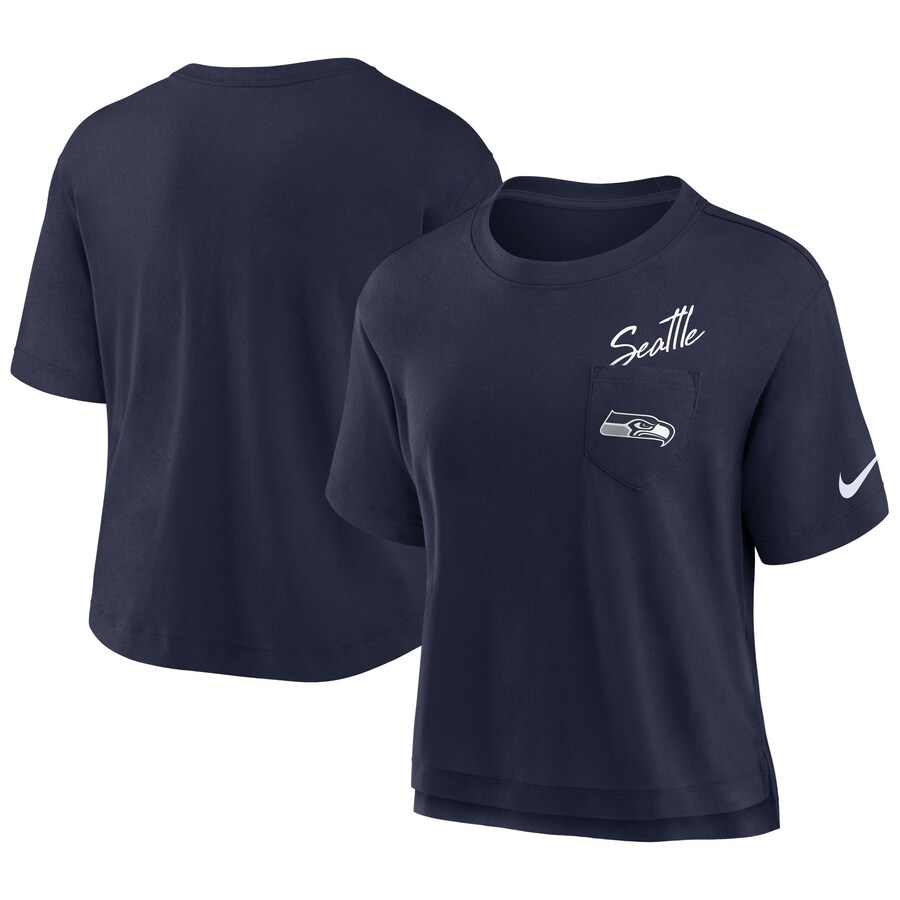Women's Seattle Seahawks  Nike College Navy Performance Pocket T-Shirt