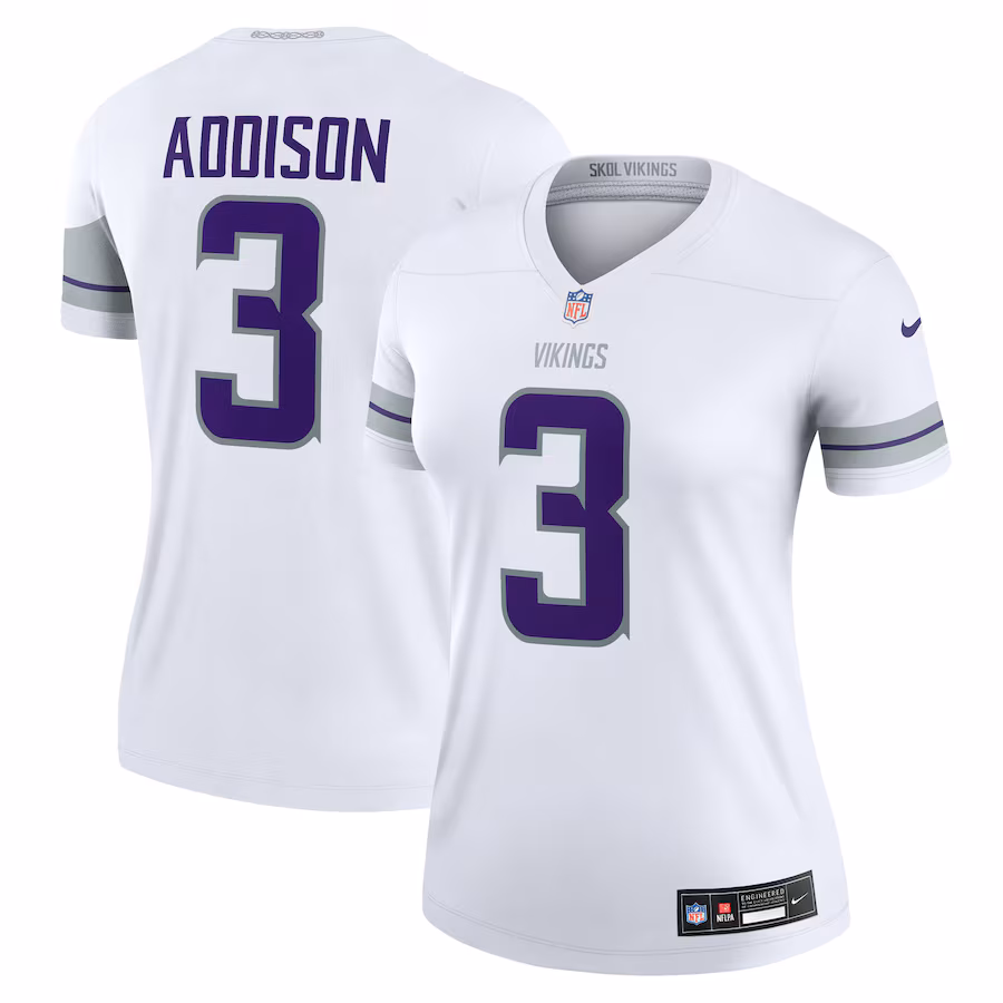 Women's Minnesota Vikings Jordan Addison Nike White Alternate Legend Jersey