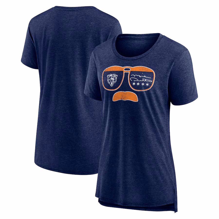 Women's Chicago Bears Nike Navy Vintage Graphic Tri-Blend Scoop Neck T-Shirt