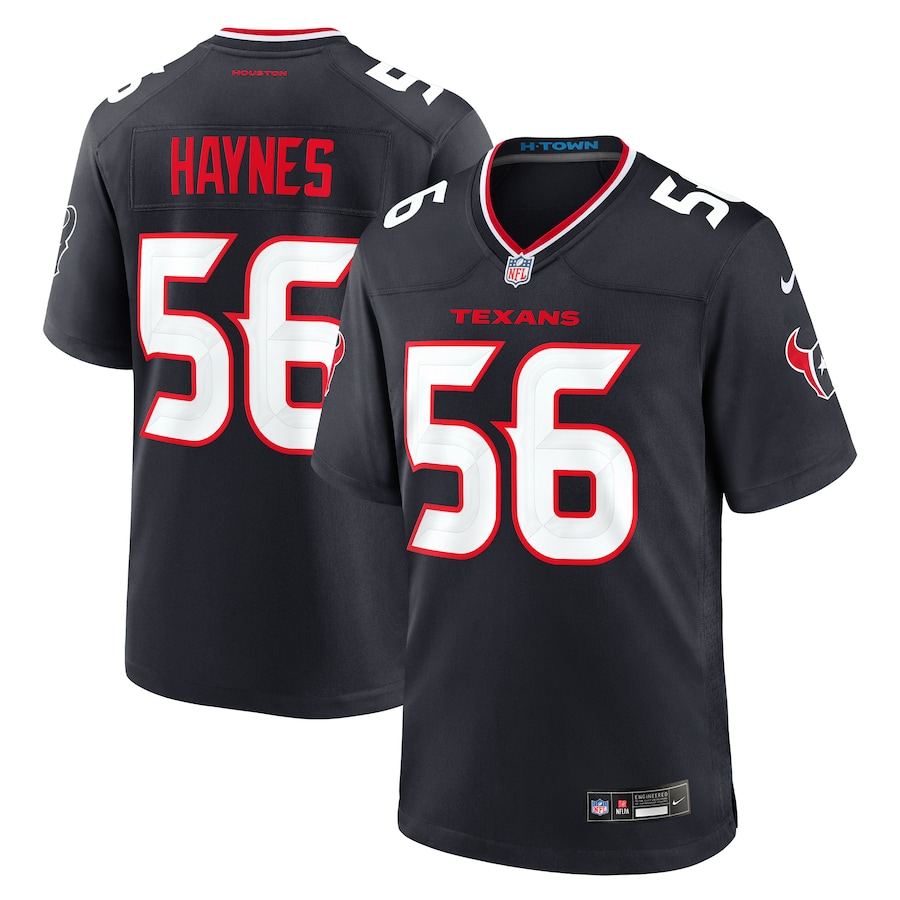 Men's Houston Texans Marcus Haynes Nike Navy Team Game Jersey