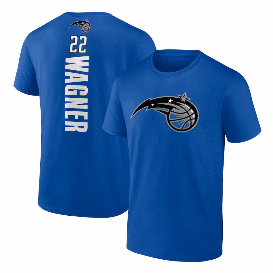 Men's Orlando Magic Franz Wagner Blue Playmaker Name & Number T-Shirt